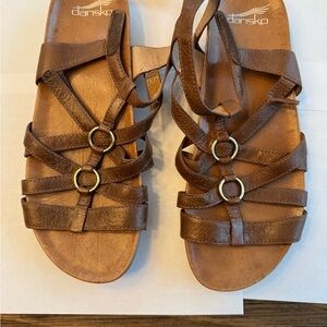 Dansko Brown Leather Gladiator Sandals